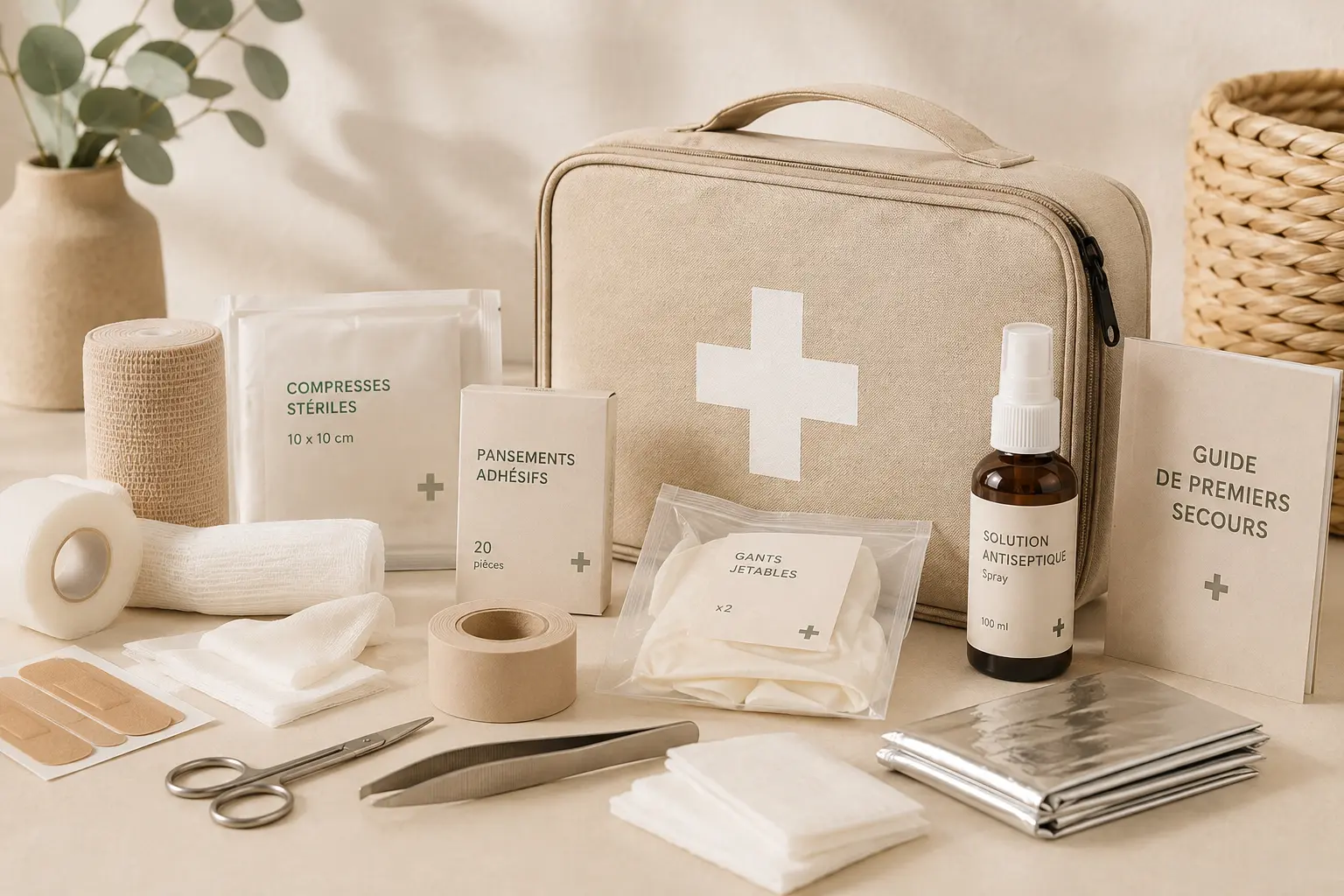 Kit de premiers secours et matériel de préparation aux urgences
