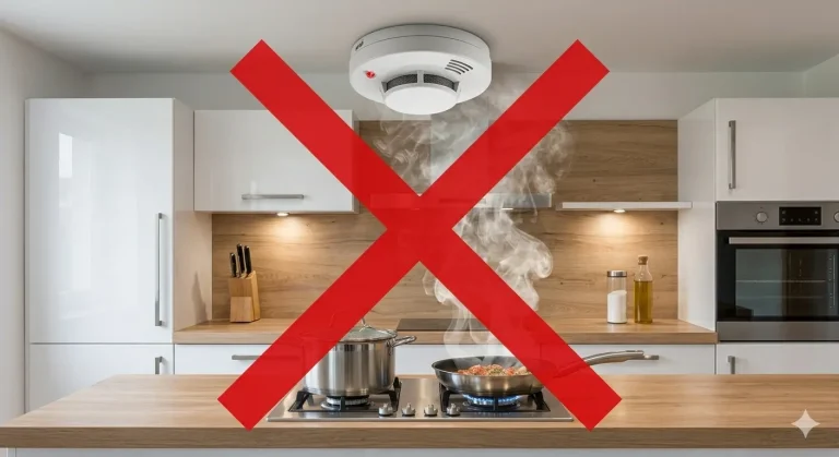 détecteur de fumée dans la cuisine, mauvais idée